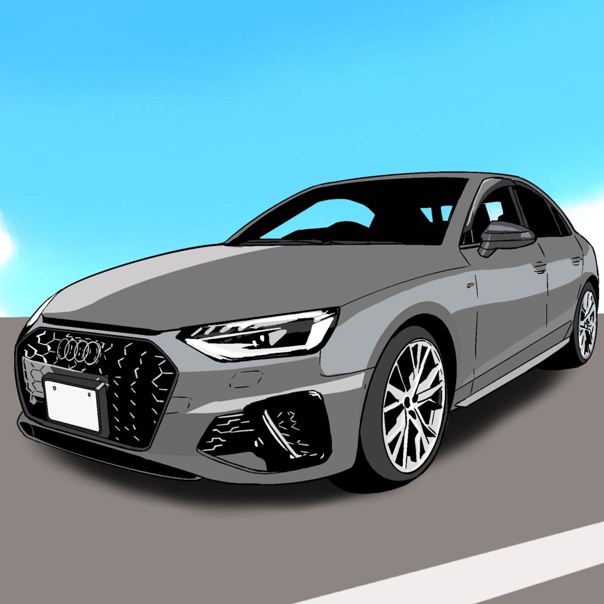 バイク・車のイラストを写真を元にアニメ調に描きます 写真を元に、ポップな配色でイラストを描いていきます。 イメージ2