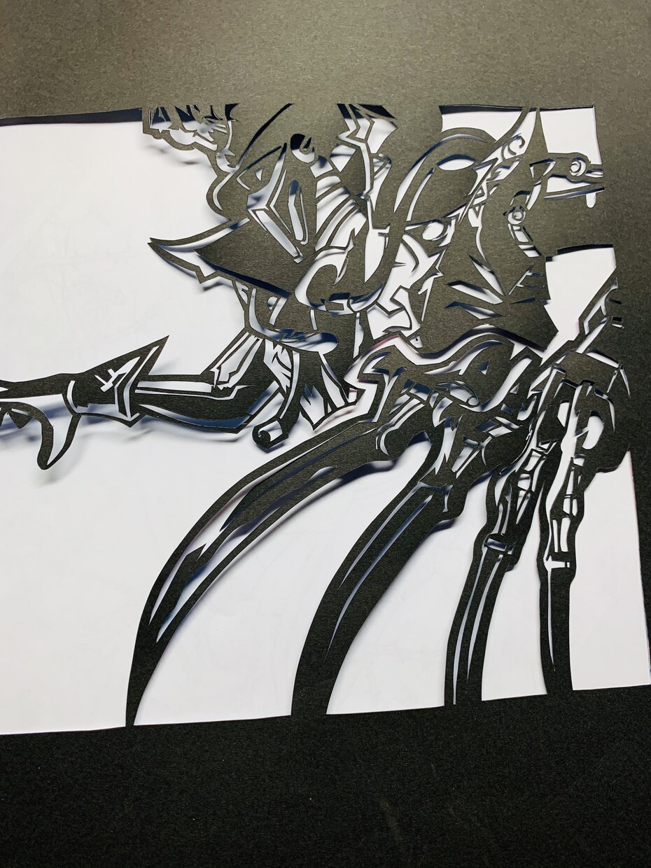 色々な切り絵を作ります 風景やイラストを黒い画用紙1枚を使って表現します イメージ3