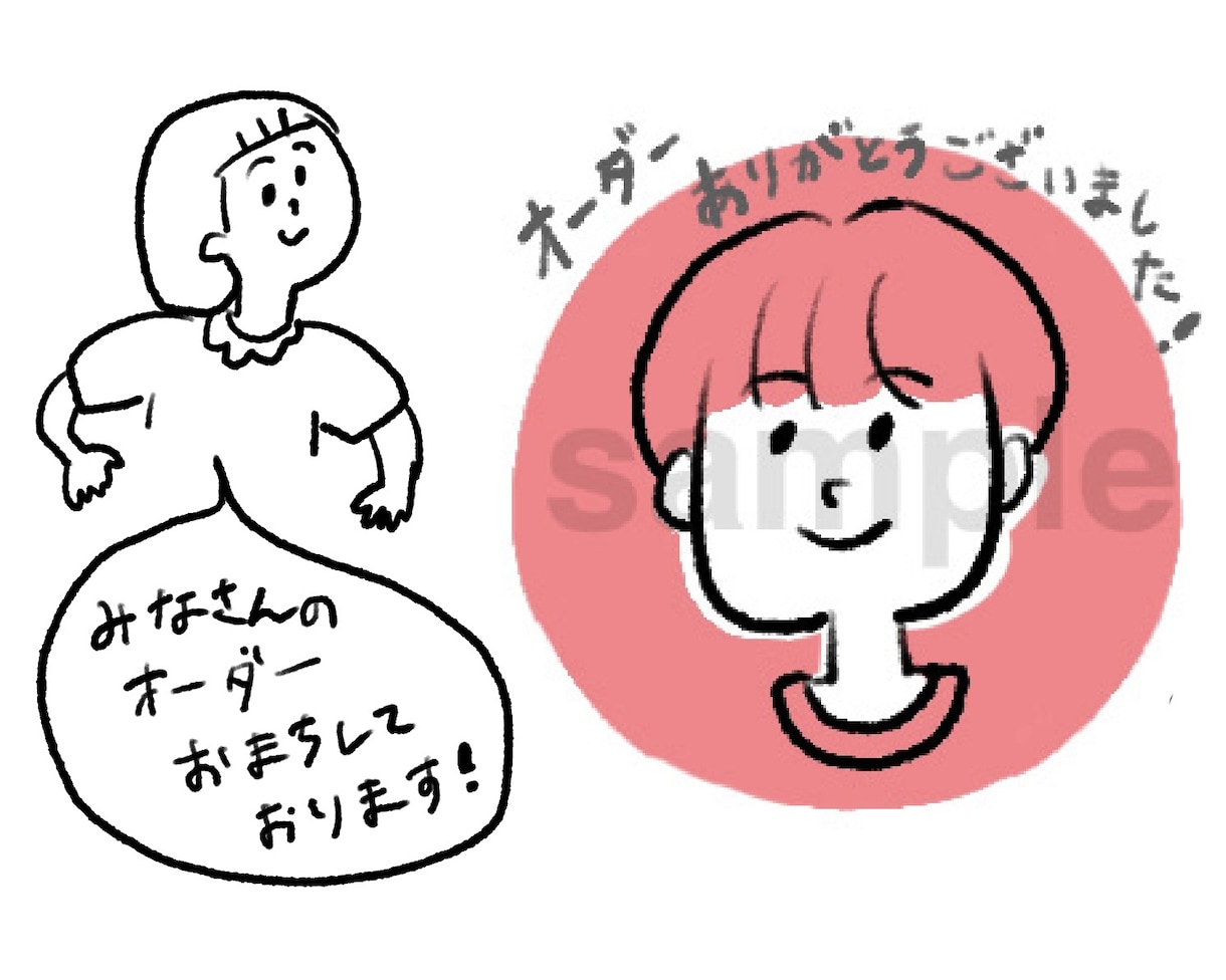 最短1日★シンプルな似顔絵★アイコン手描きします キャラの強すぎないシンプルなタッチの似顔絵です イメージ3