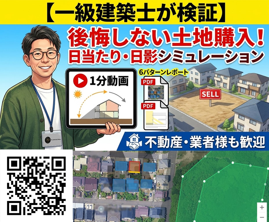 一級建築士が土地の日当たりシミュレーションします 数千万の決断の前に！動画とPDFで1年の日当たりを徹底検証 イメージ1