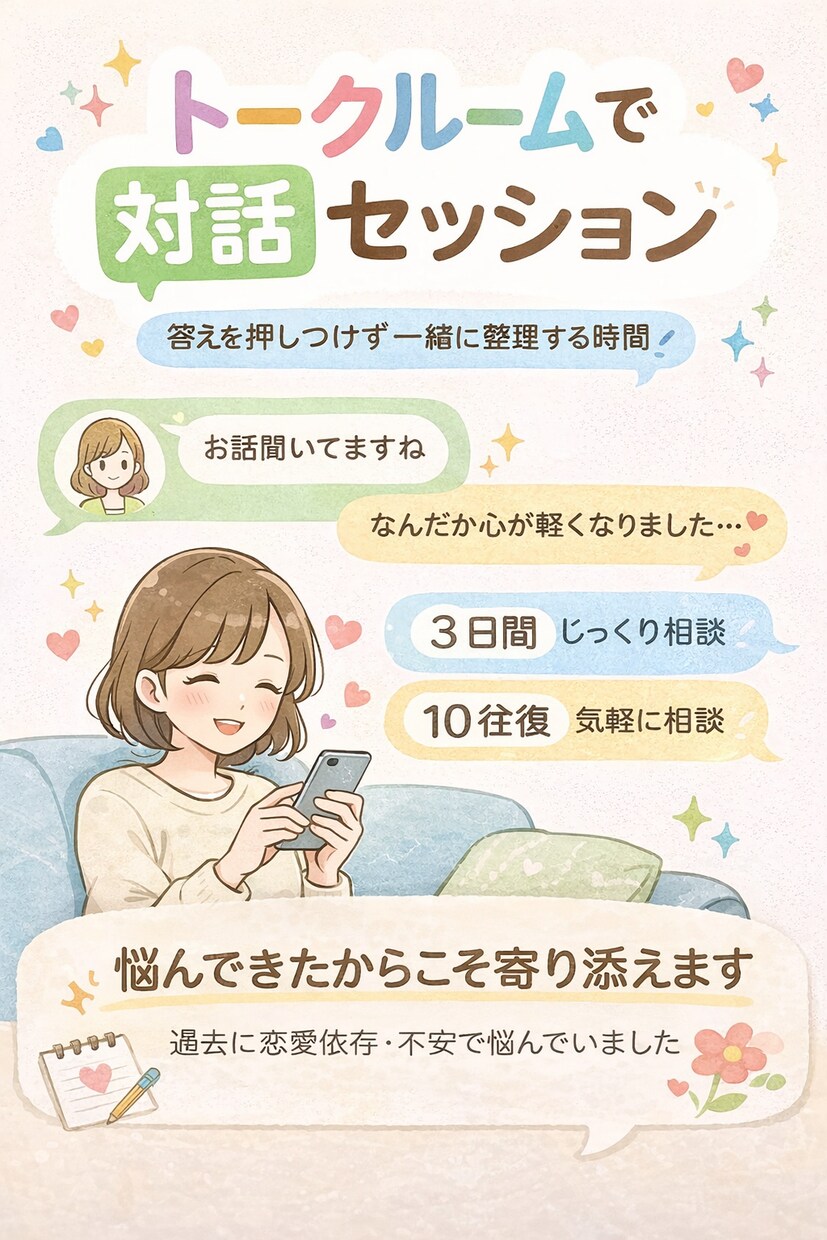 恋愛や人間関係で自分を押し殺す癖を一緒にほどきます 正解を押しつけず、気づきを大切にします イメージ1
