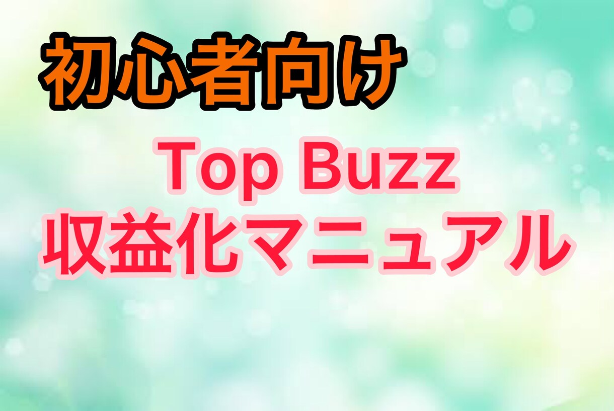 人気の副業Top Buzz！収益化まで導きます 全くの初心者の方向け。無駄なく収益化するコツ満載！ イメージ1