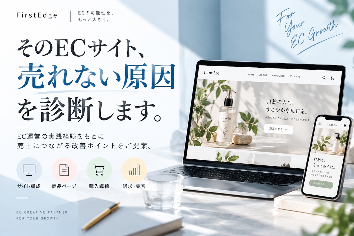 ECサイトの売れない原因を診断します EC運営の経験をもとに売上改善ポイントをご提案 イメージ1