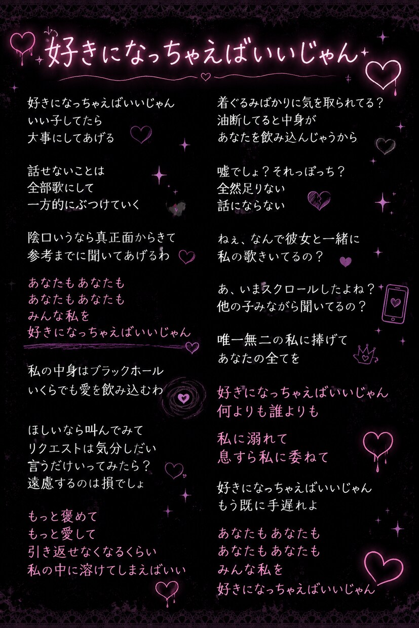 ボカロ・アイドル・オリジナル曲の作詞します YouTube公開実績あり！世界観重視のオリジナル歌詞を制作 イメージ3