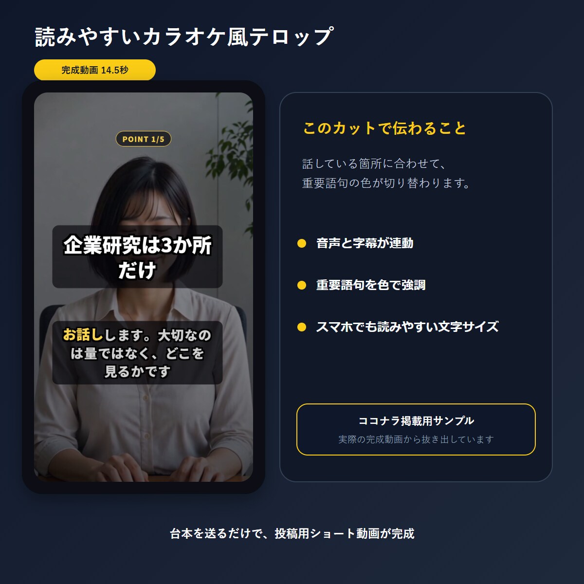 台本だけでOK！解説系ショート動画作ります 素材不要・図解つき・フルテロップ｜最短24時間対応可 イメージ2