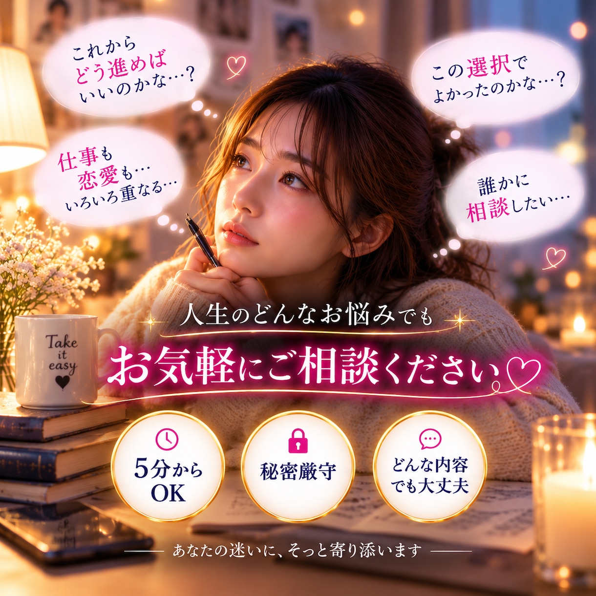 総合鑑定｜人生のお悩みを総合的に読み解きます 恋愛・仕事・家庭・人間関係の迷いや不安を総合鑑定 イメージ2