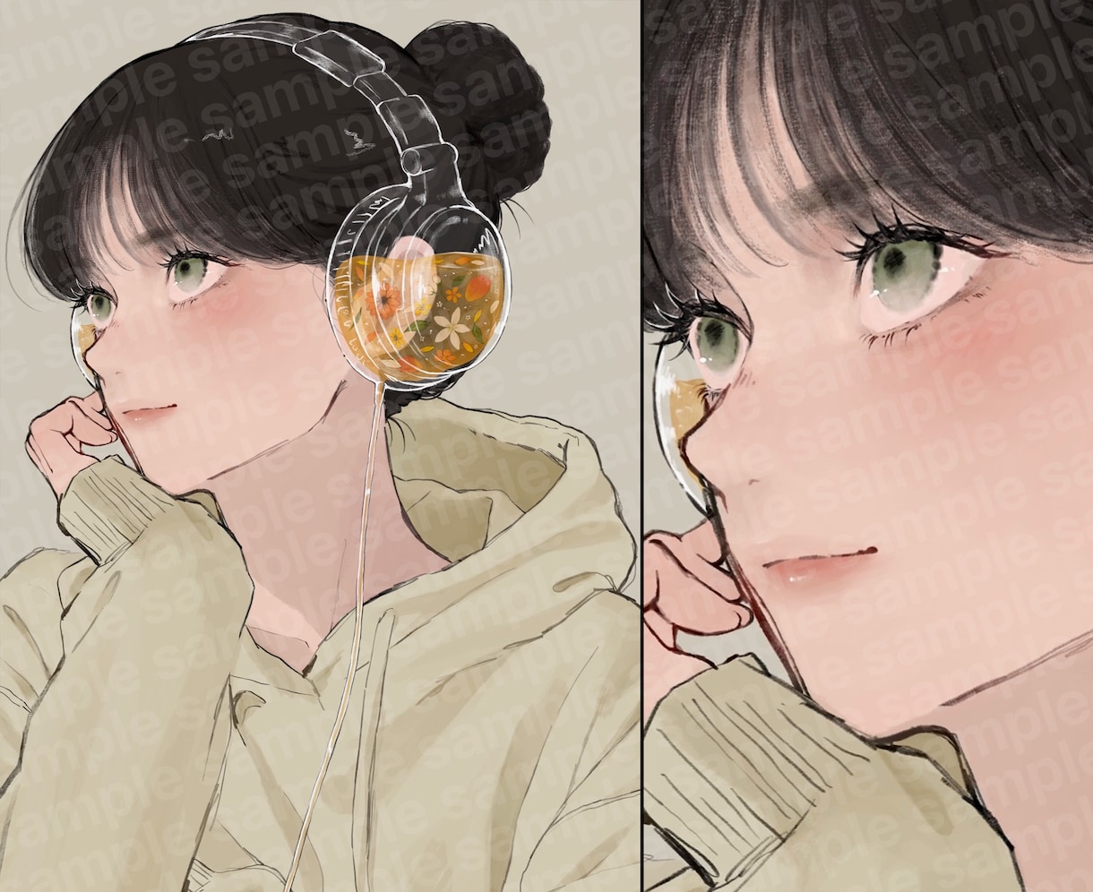 アンニュイで雰囲気のあるイラスト描きます ⭐︎アイコン, サムネイルetc. お気軽にご相談下さい！ イメージ4