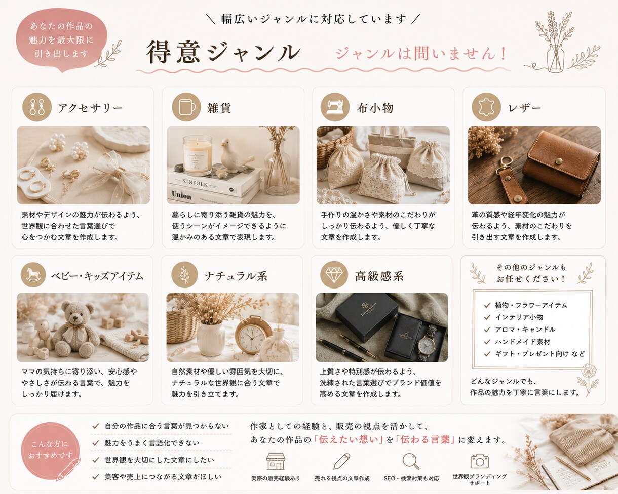 現役作家がCreema/minneページを整えます “欲しくなる理由”が伝わる商品ページへ。 イメージ4
