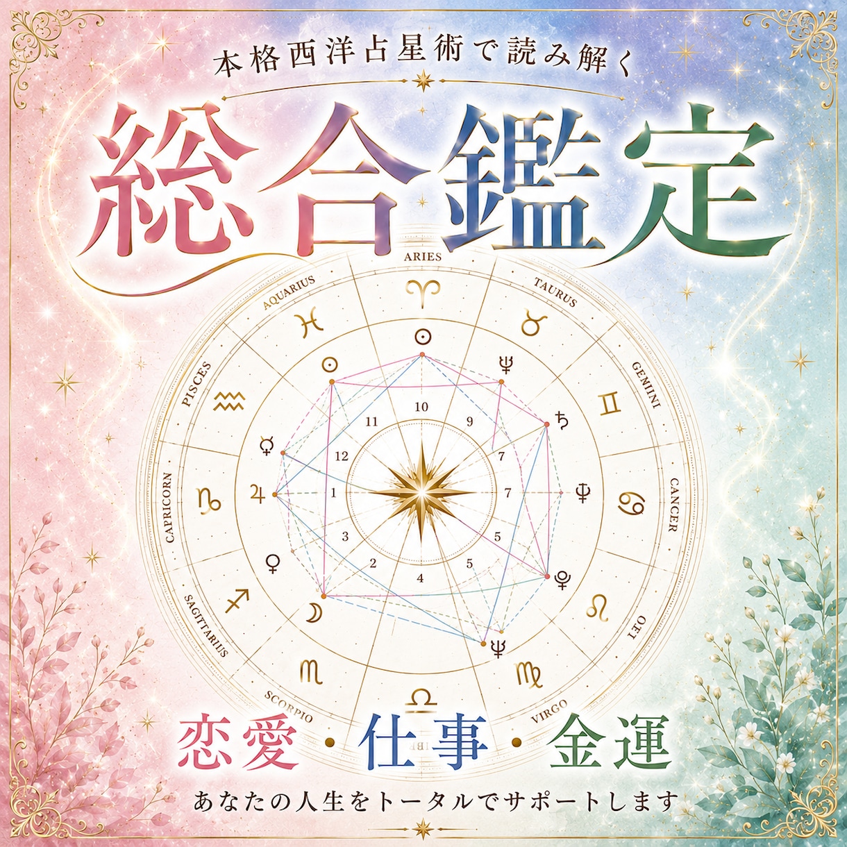 総合鑑定★西洋占星術からあなたを読み解きます 【恋愛・仕事・金運】人生の鑑定書を作ります イメージ1