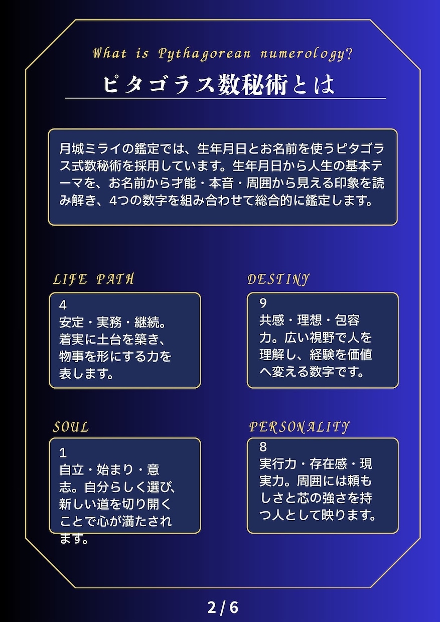 あなたらしい未来を数秘術で読み解きます 恋愛から仕事まで、心にそっと寄り添う鑑定 イメージ3