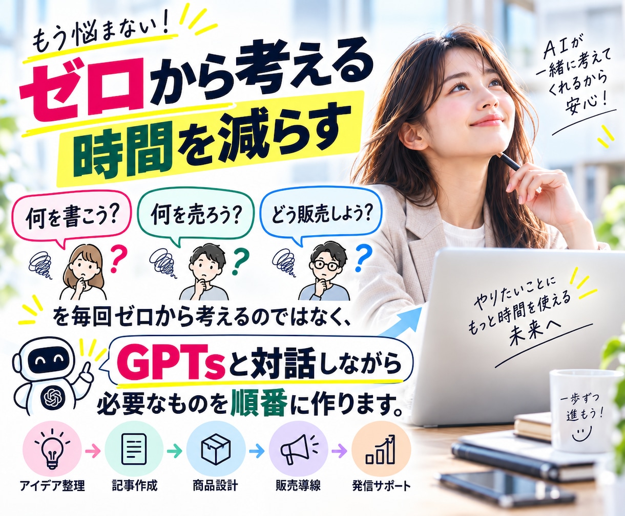 副業迷子の会社員をnote販売まで導線化します Threads×note×AI時短で月5万副業を在宅で目指す イメージ7