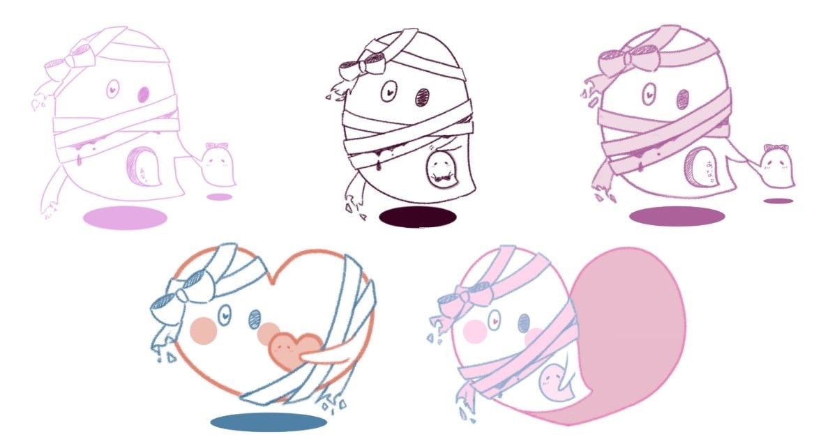 無表情がゆるくてかわいいオリジナルおばけを描きます アイコンにも使用可能！あなただけのオリジナルキャラです！ イメージ10