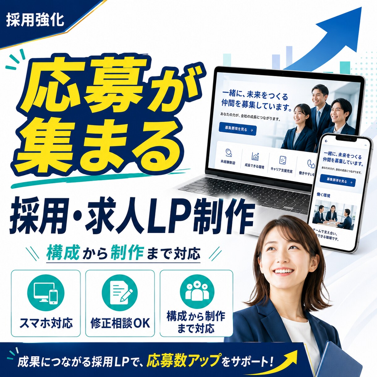 応募が集まる採用・求人LPを制作します 中小企業の採用難に｜6月末まで35,000円 イメージ1