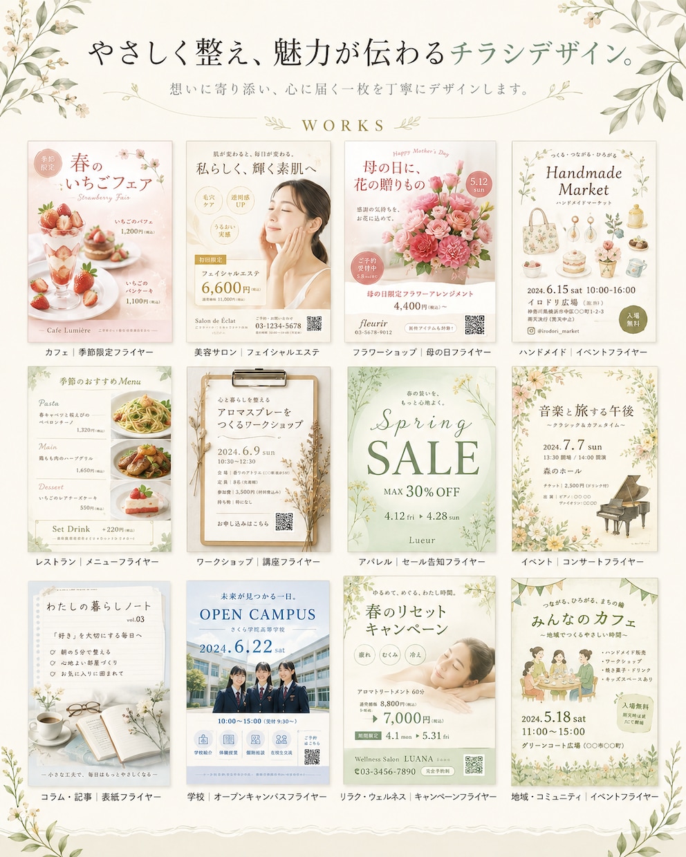ひと目で惹かれる魅力あふれるチラシ作ります 「キレイ」だけで終わらせない。“選ばれる理由”まで、1枚に。 イメージ2