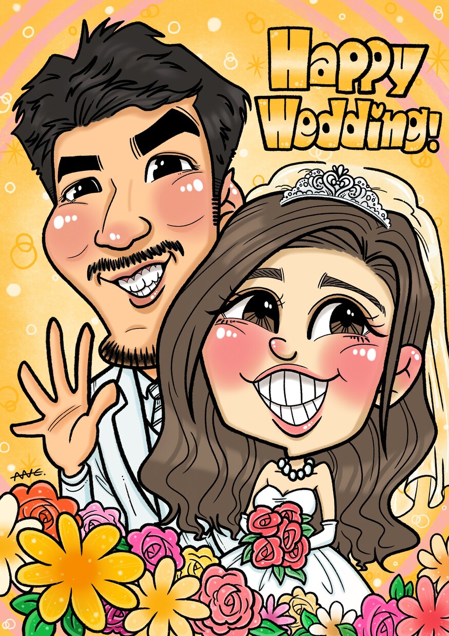 キャラクターのような可愛い似顔絵お描きします 長寿祝い、結婚式、誕生日、記念日、送別会…ギフトに似顔絵を！ イメージ6
