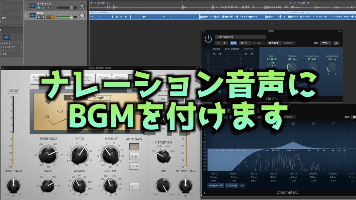 ナレーションの音声処理、BGMを付けます お店・企業などでナレーション音声が必要な方へ イメージ1