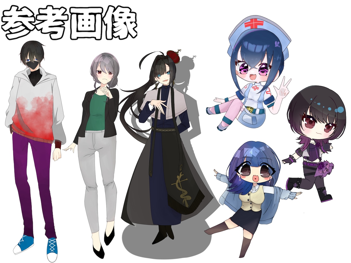 可愛いミニキャラや立ち絵イラスト描きます アイコンや、配信や、グッツ作成等に使えるよ！ イメージ2
