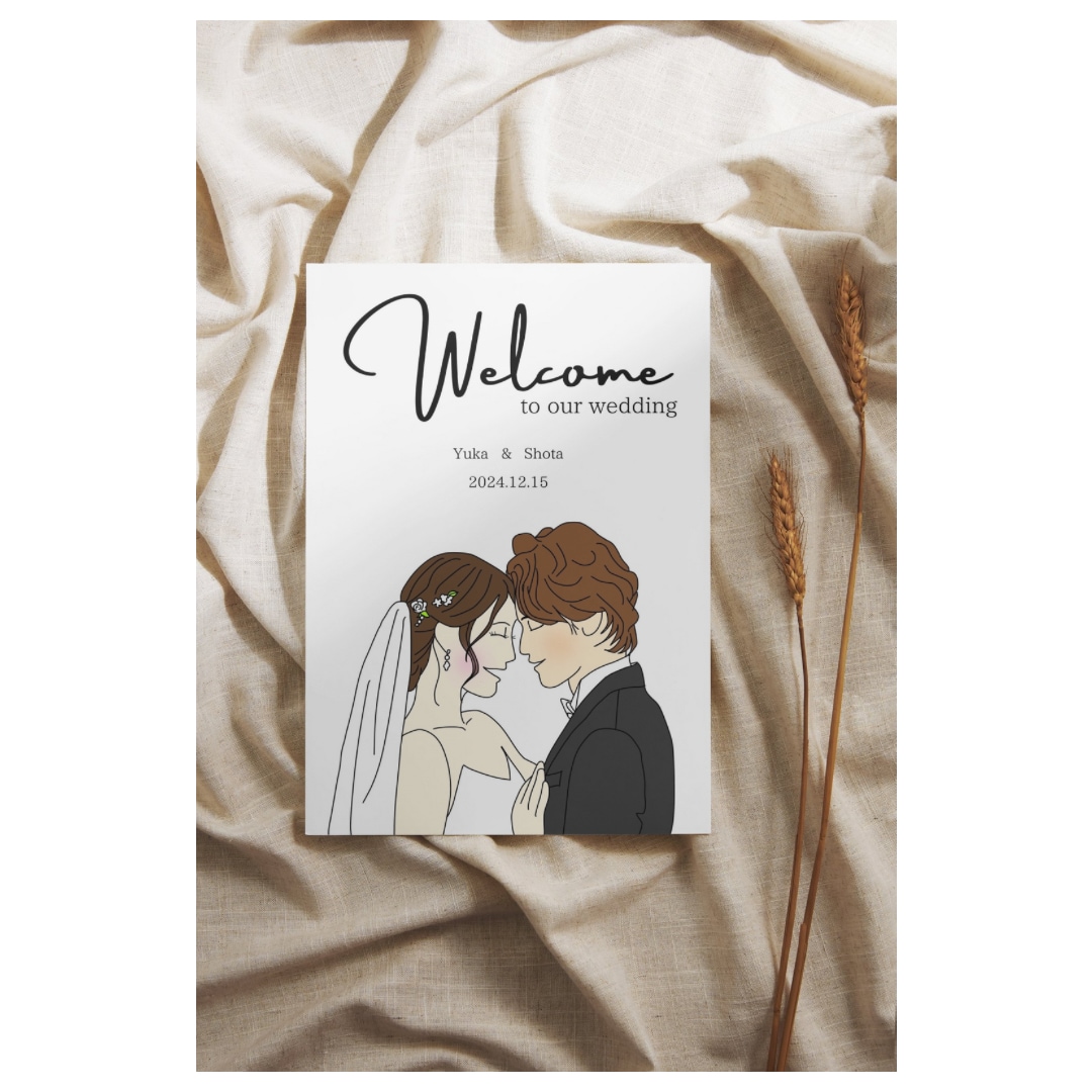 似顔絵でウェルカムボード作成します おふたりの素敵な写真をトレースして似顔絵を描きます！ イメージ1
