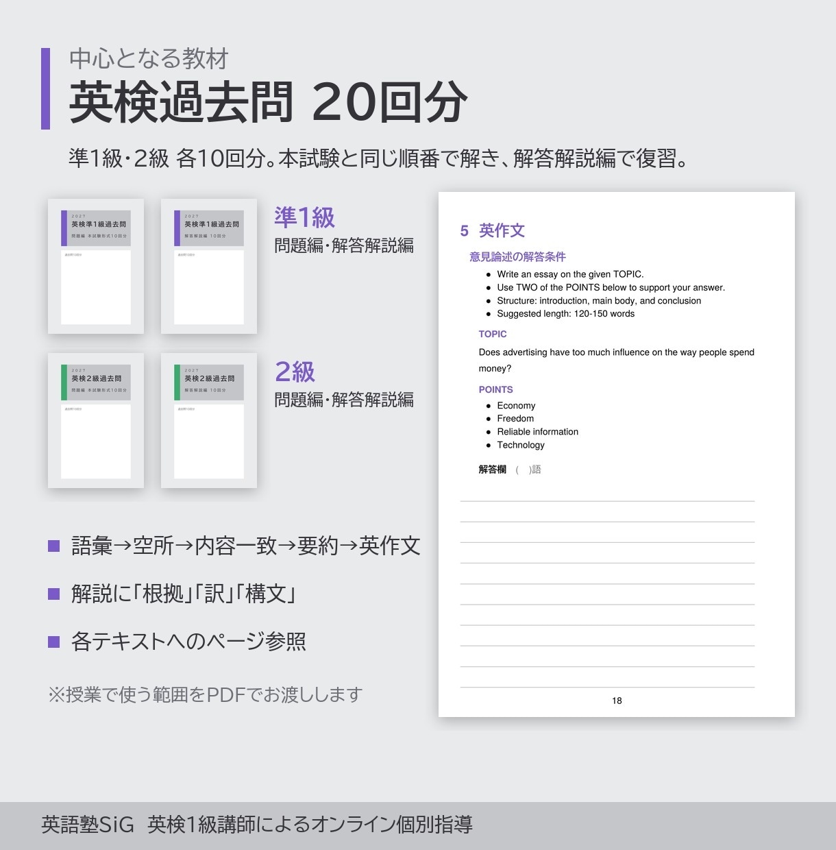 受験/英検TOEICを過去問とテキストで指導します 受験/英検/TOEICを過去問と文法・解釈・英作文テキストで イメージ2