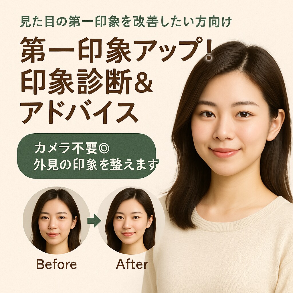 第一印象を改善したい方向け！良さを引き出します 写真送付だけでOK◎外見の印象を整えます イメージ1