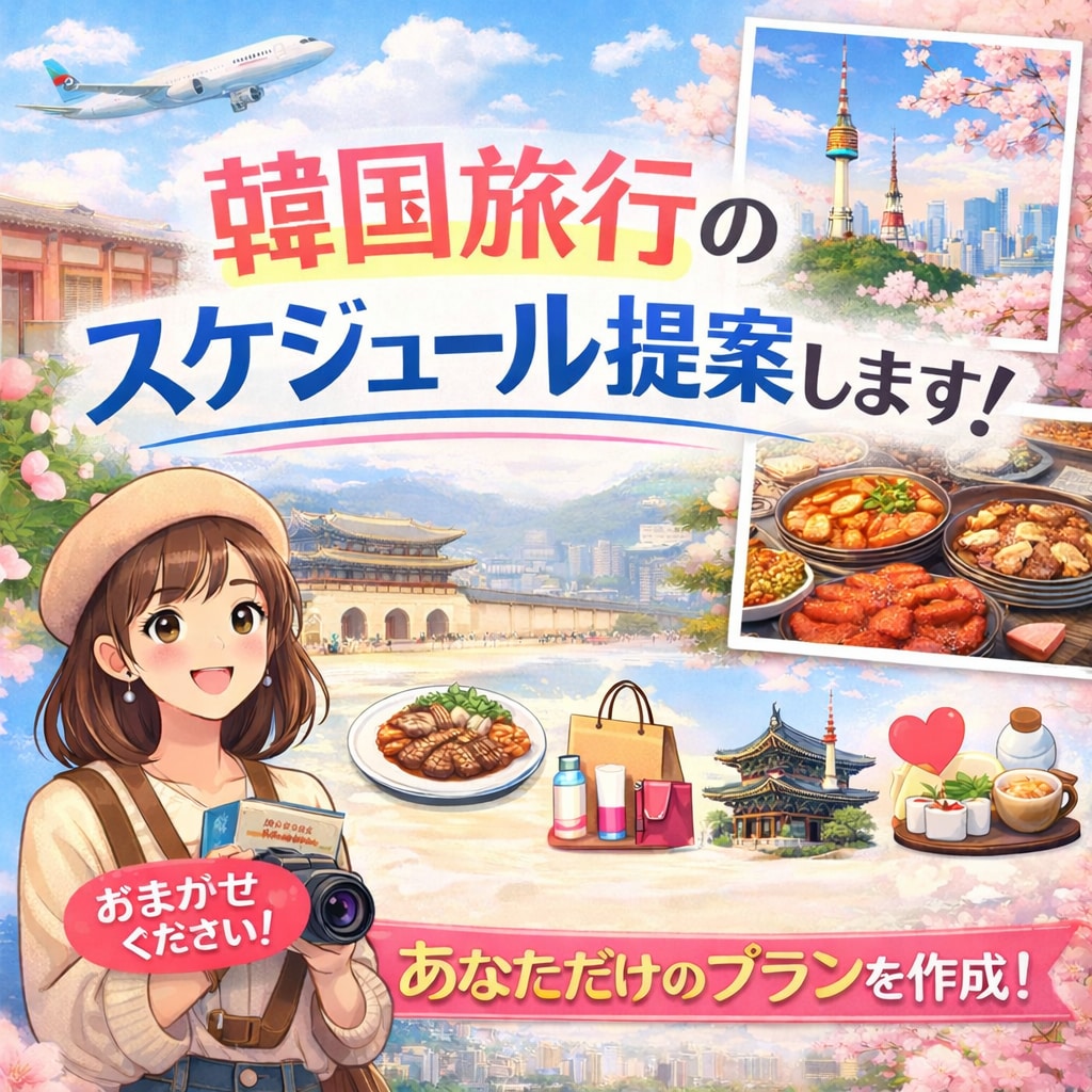 あなたにぴったりの初の韓国旅行のお手伝いします 渡韓歴トータル約30回以上韓国旅行スケジュールを提案します イメージ1