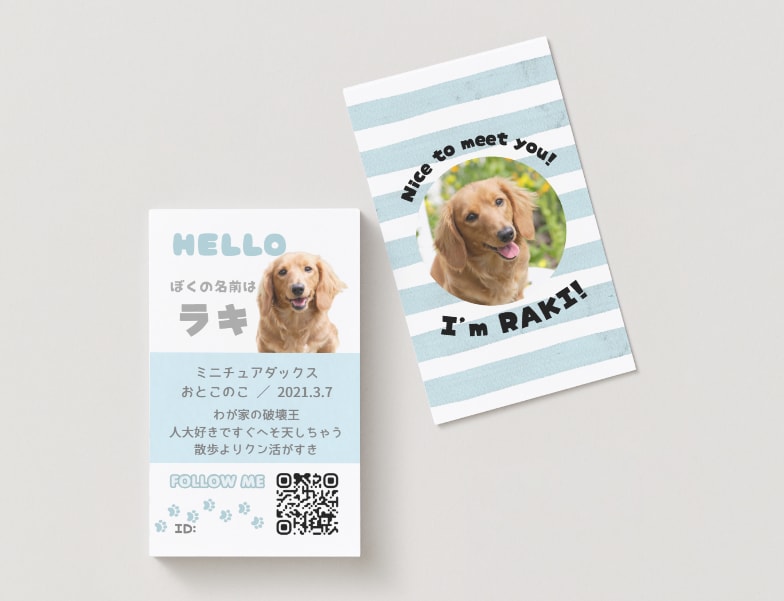 くすみカラーが可愛い【うちの子名刺】作ります スマホ写真OK！印刷代込100枚セミオーダーのペット名刺 イメージ5