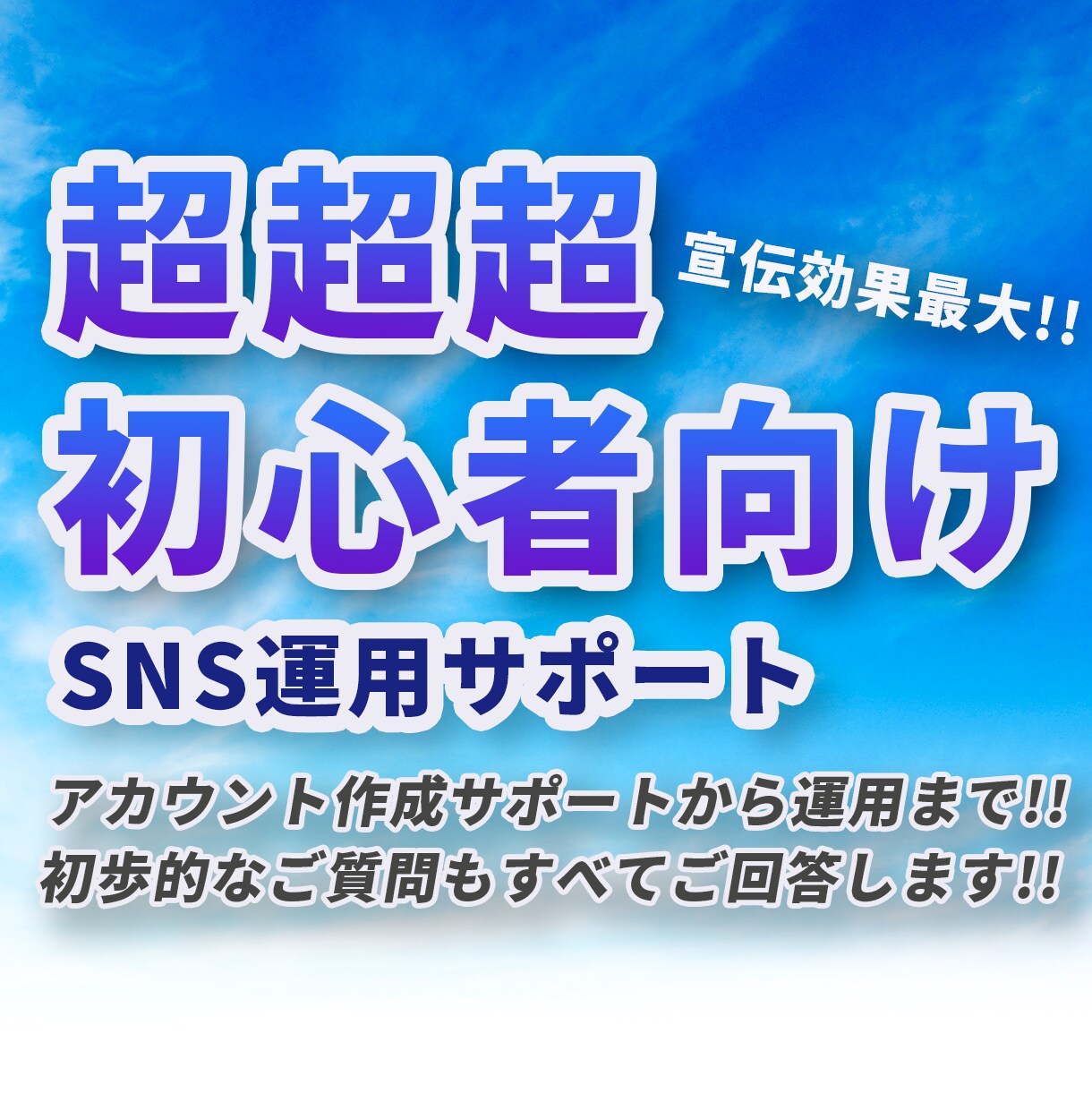 超超超初心者のためにSNS運用をサポートします 完全未経験でもSNSマーケティングが始められます! イメージ1