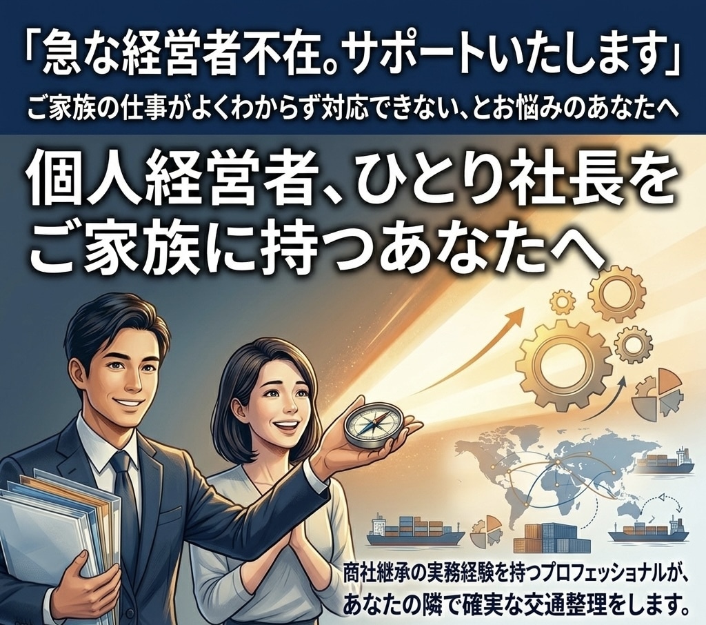 急な経営者不在を救います 「何もわからない」不安を緊急承継の経験で解決します イメージ1