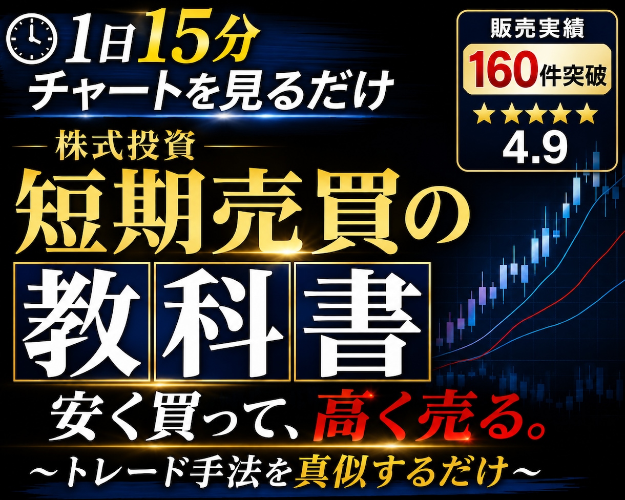 1日15分で勝てる短期トレード最強の手法教えます 安く買って高く売る！迷わない「売買の型」を教えます イメージ1