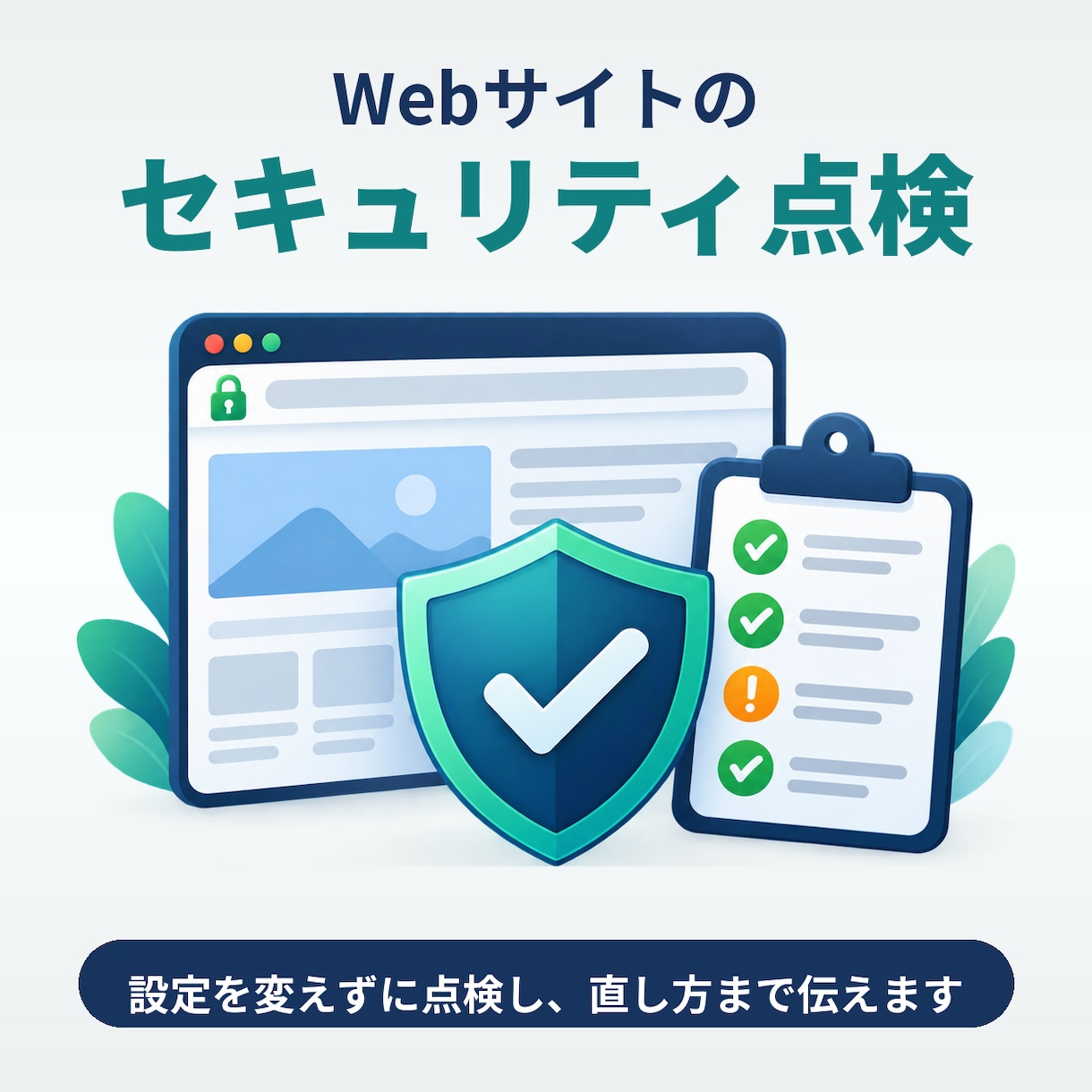 Webサイトのセキュリティを点検します 所有者・管理者向け。設定を変えずに点検し、直し方を伝えます イメージ1