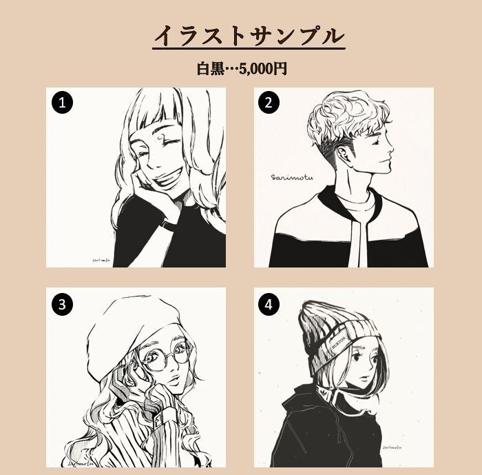 雰囲気のある白黒イラストを作成します オプションで色の追加もOK。SNSアイコン・名刺等に イメージ2
