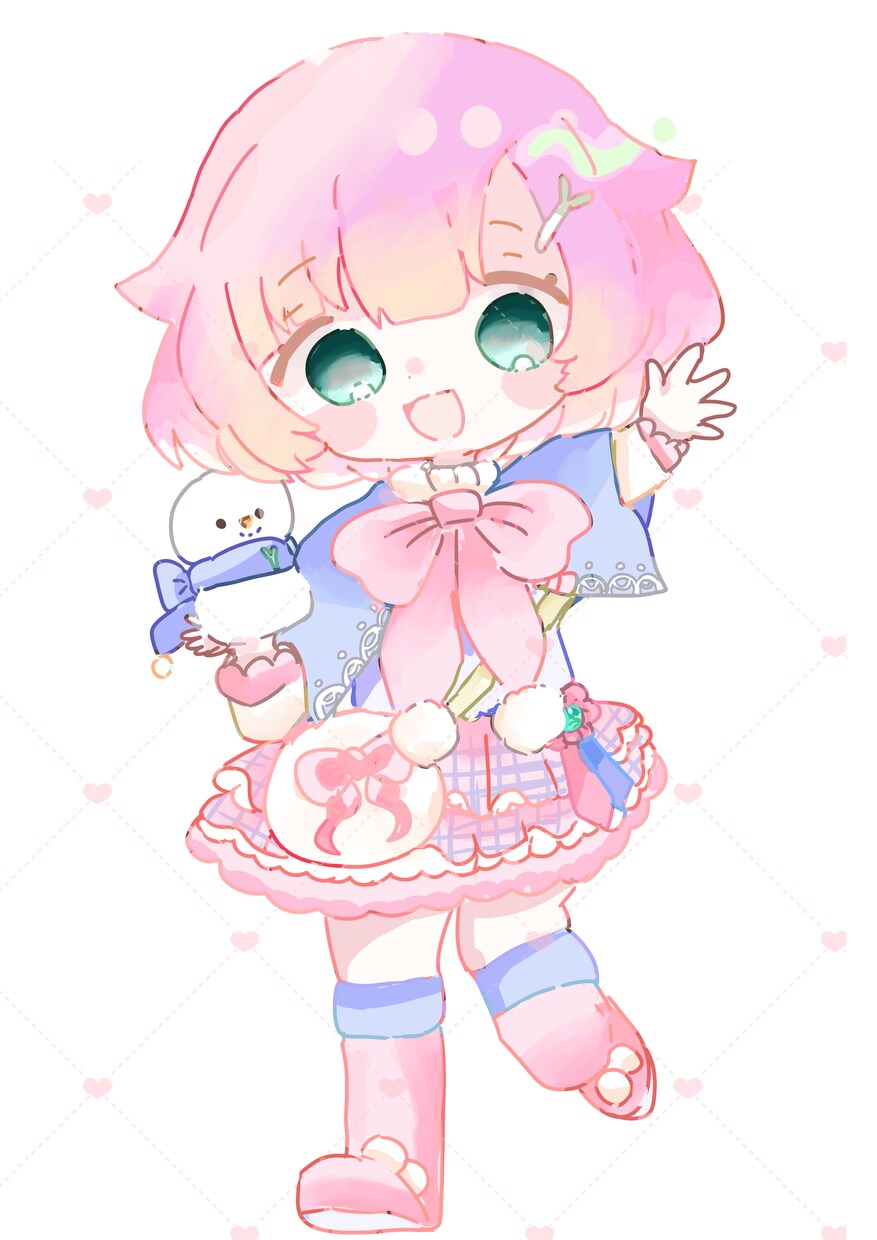 小さくて可愛いデフォルメイラスト描きます 立ち絵 アイコン ペア画 グッズまで幅広く対応しております イメージ5