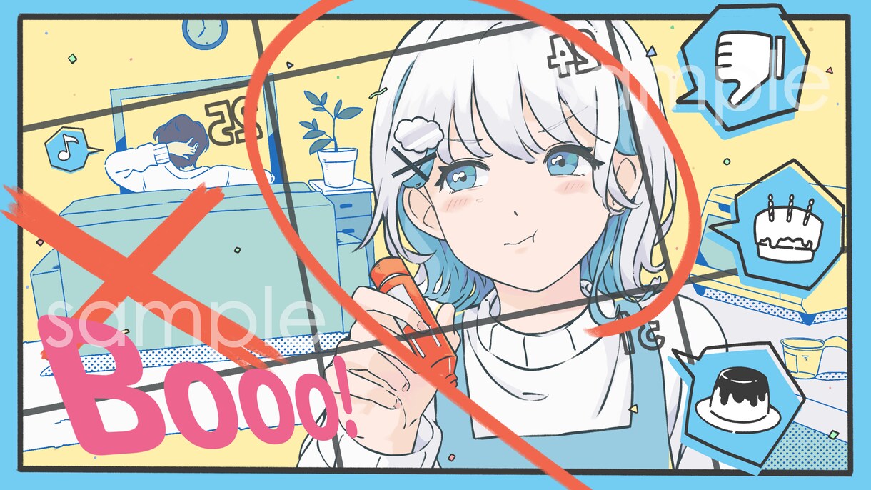 歌ってみたサムネイラストをお描きします サムネイルから自分らしさを出して行きませんか イメージ5