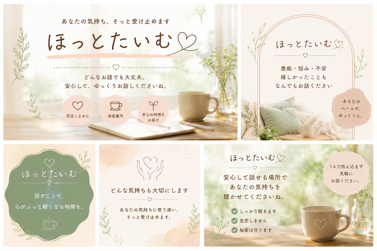 不安・嬉しかったことも、ゆっくりどうぞます 誰かに話したい時、あなたの気持ちをそっと受け止めます。 イメージ1