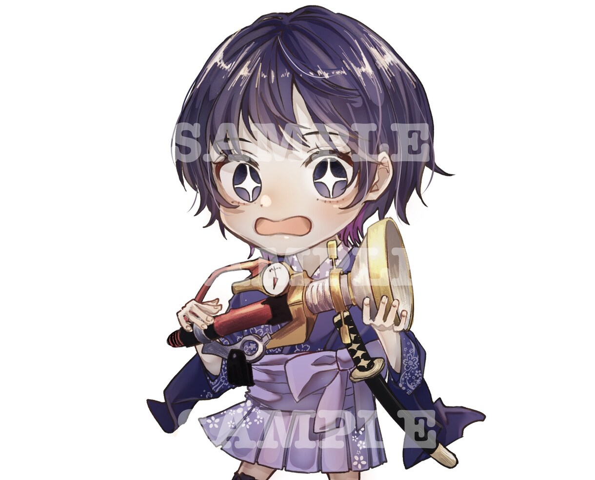 透明感のあるミニキャラ描きます ミニキャラには珍しい透明感溢れるタッチ！商用利用可能です◎ イメージ3