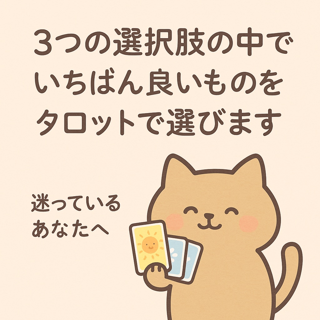 タロットでABC３つの選択肢どれがいいかを見ます 仕事､人間関係､恋愛･･･選択に迷った時やさしくお助け イメージ1