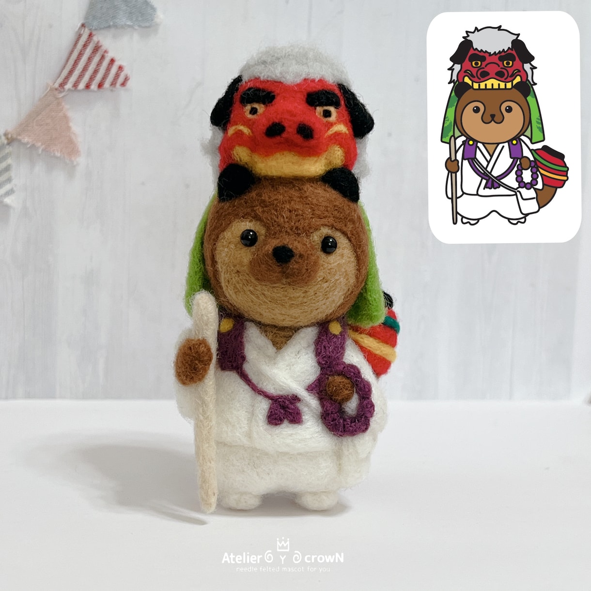 オリジナルキャラを羊毛フェルトのマスコットにします 写真や画像、手書きのイラストからお作りします☆ イメージ7