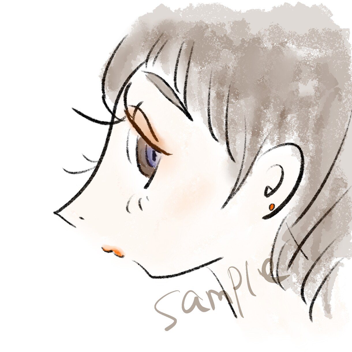 大人可愛い！目を惹く横顔のイラスト描きます パッと見てお洒落で好印象を持たれるイラストいかがですか？ イメージ2