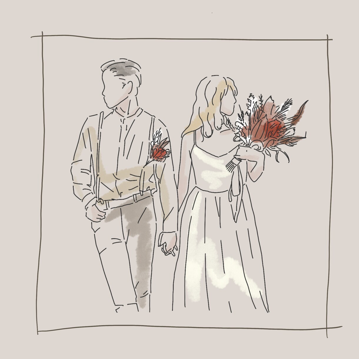 ウエディングイラストを描きます 明るい未来に向けてお二人の似顔絵はいかがですか？♡ イメージ1
