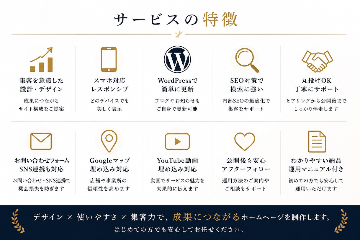 WordPressで伝わるHP制作します 見せ方・導線・信頼感まで丁寧に設計 イメージ3