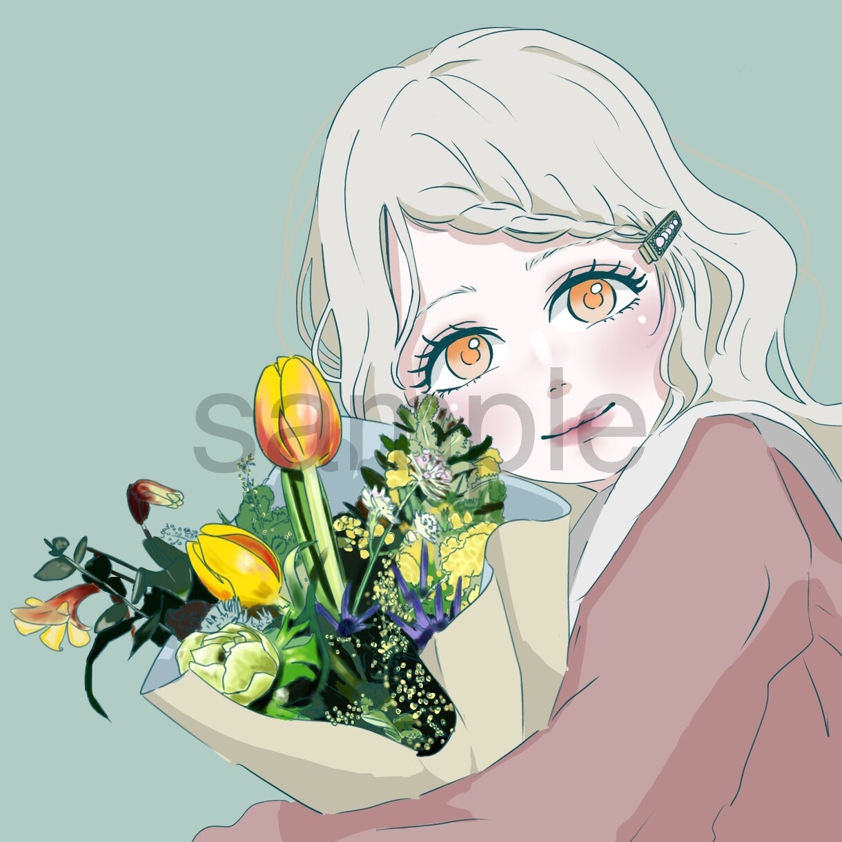 少女漫画風！バストアップのアイコンイラスト描きます 修正無制限！アイコンや動画サムネイル、ウェブやブログなどに！ イメージ1
