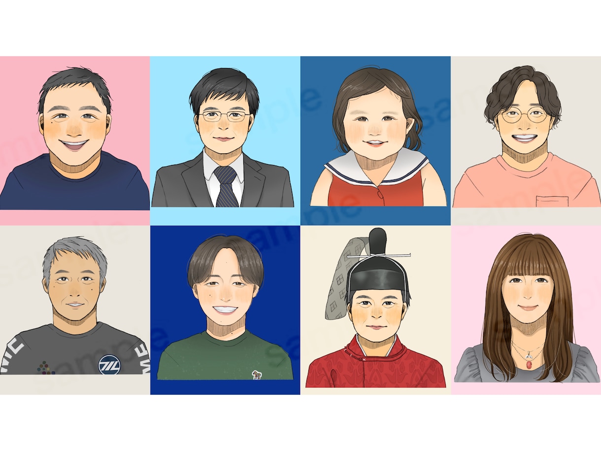 名刺デザインも◎写真からナチュラルな似顔絵描きます ほどよいリアルさで、ビジネスもプライベートも使いやすい！ イメージ3
