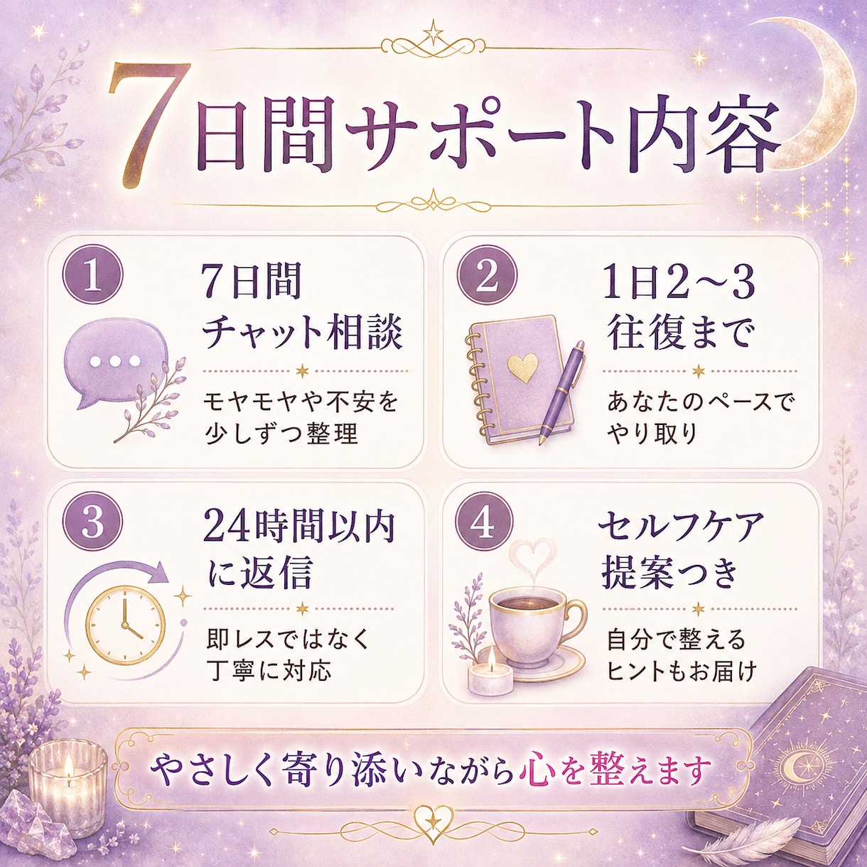 敏感さんの心の疲れを7日間チャットで整えます 人混み・職場・家の空気に疲れた時、安心して話せる7日間 イメージ2