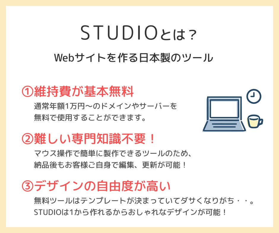 修正無制限！STUDIOでホームページ制作します 格安・サポートありで安心！ノーコードだから自分で更新もOK！ イメージ5