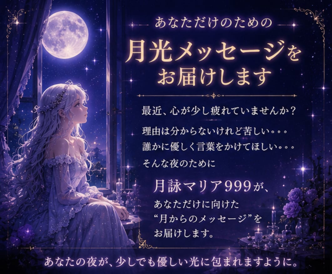 あなた専用の月光メッセージを届けます 占い、癒しのメッセージ。キラキラメッセージカード付き。 イメージ1