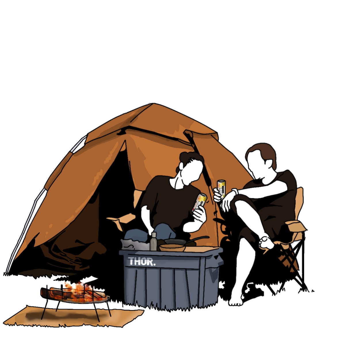 キャンプのイラスト描きます アイコンやキャンプステッカーに イメージ1