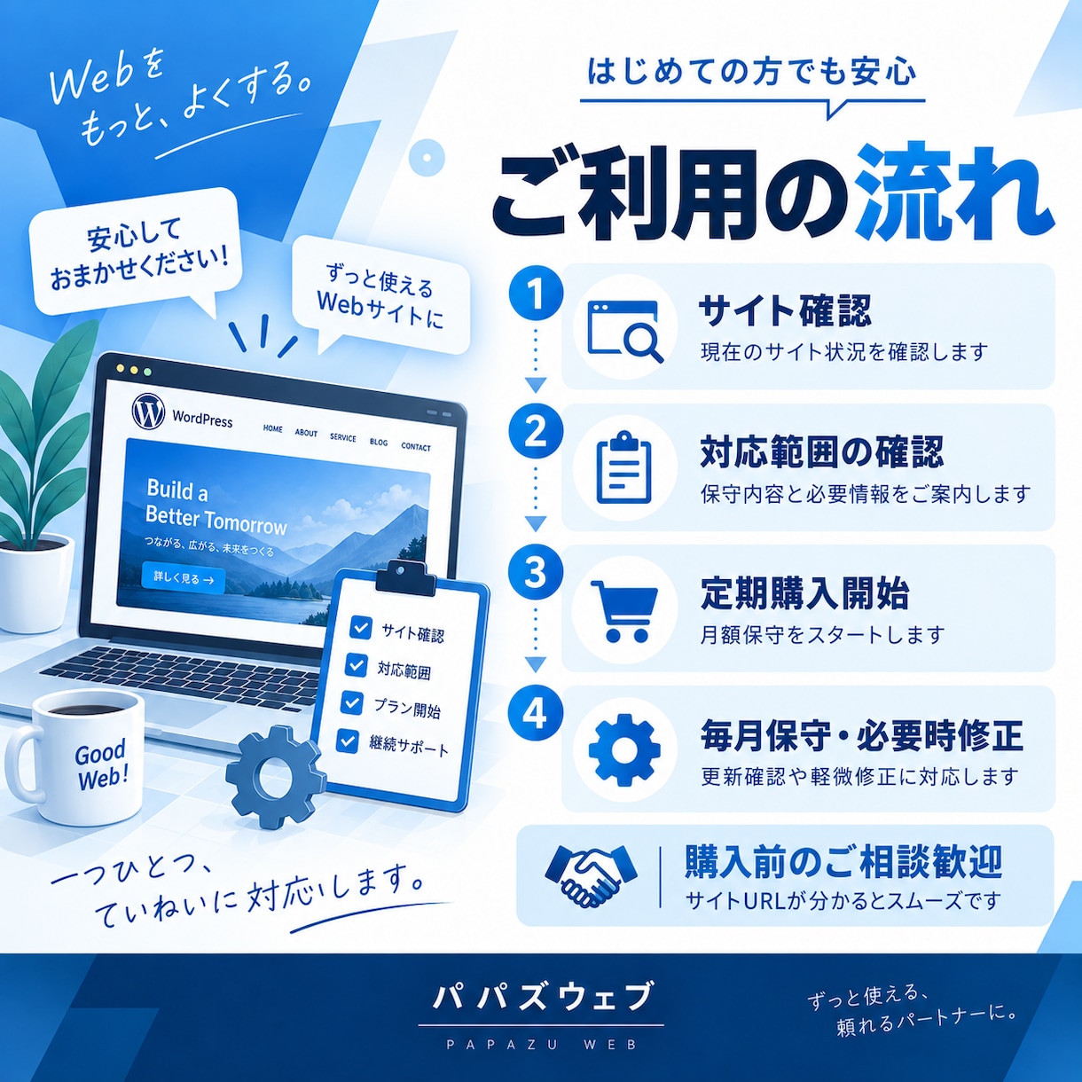 WordPress・Webサイト保守更新代行します 更新・バックアップ・ちょっとした修正を月額で対応します イメージ5