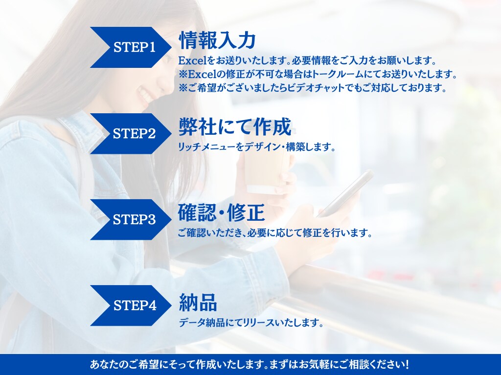 第一印象を変える！リッチメニュー導線を作ります 見せたい情報を、伝わるカタチで整理します！ イメージ2