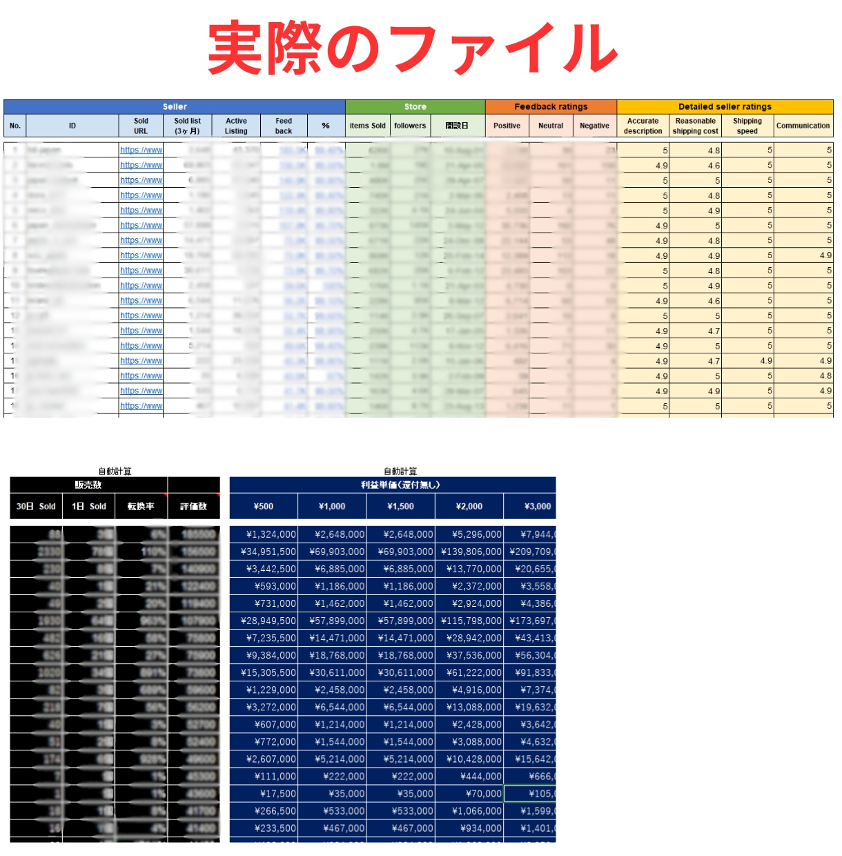 指定のebayセラーのリスト作成を行います 欲しいセラーだけ！カスタムebayリスト作成 イメージ2