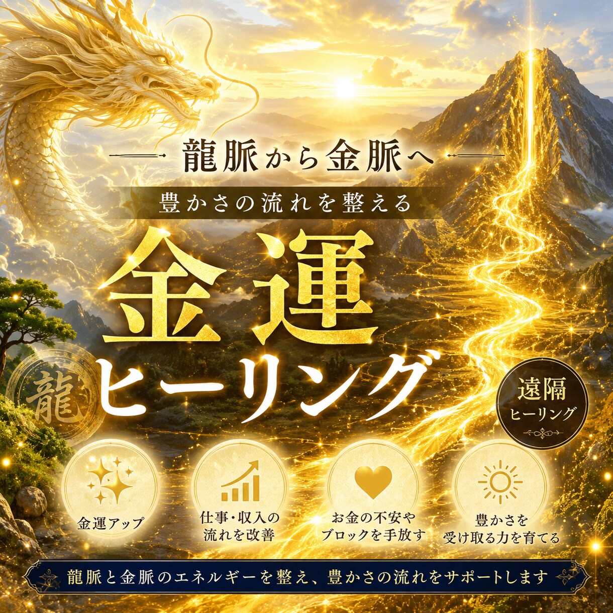 龍脈から金脈へ ✧金運ヒーリング✧します 金運に繋がる縁を結び、豊かさの流れを整えます❁ イメージ1